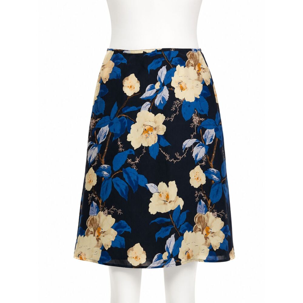 Anne Klein New York  NWT 100% Silk Lined Knee Length Skirt Size 4 Side Zip